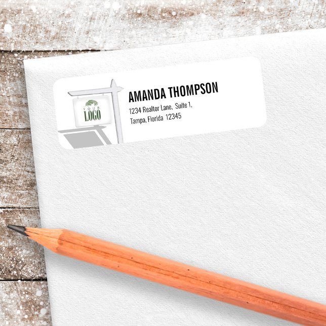 Real Gods Professionell Add Your Logotyp Anpassnin Returadress Etikett (Realtor simple "add your logo"
custom return address label.)