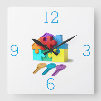 Real Gods, Realtor, gods agent, New Home Fyrkantig Klocka