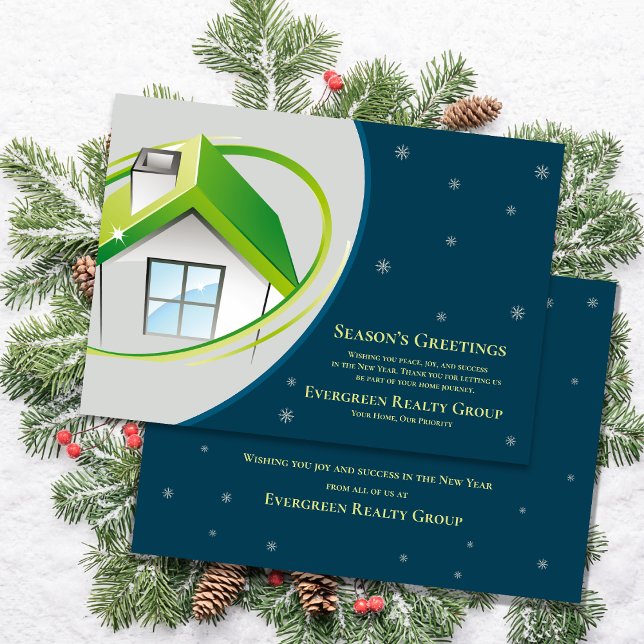 Real Gods Realtor Season’s Hälsning Business Julkort (Real Estate Realtor Season’s Greetings Business Holiday Card)