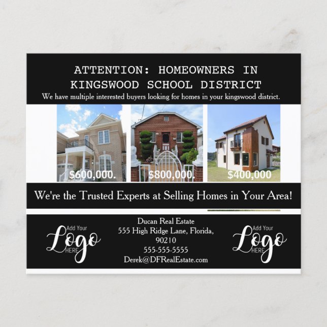 Real Gods School District Targeting Postcards Flygblad (Framsidan)