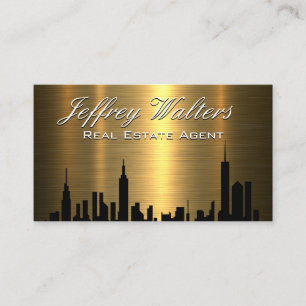 Real Gods Skyline Guld Metallic Visitkort