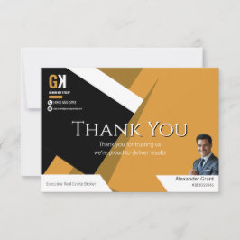 Real Gods | Svartfärgsdesign och Guld-återlysnings Tack Kort