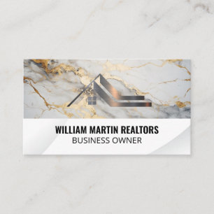 Real Gods Tak Metallic Logotyp Guld Marble Visitkort