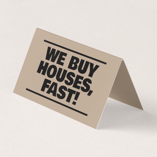 Real Gods we Buy Houses QR Foldad Visitkort (Framsida)