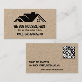 🏡 Real Gods we Buy Houses QR Kraft Visitkort