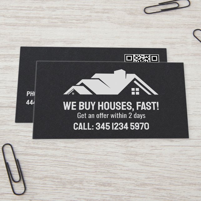 🏘️ Real Gods we Buy Houses QR Premium Visitkort (Real Estate Cards)