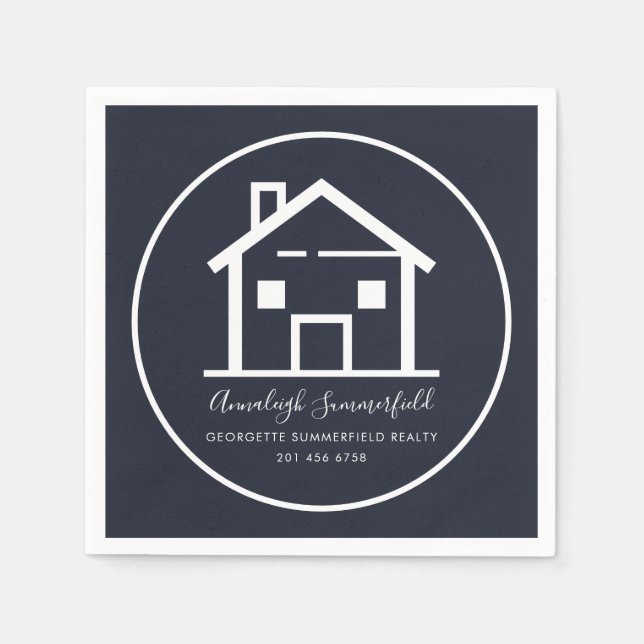 Real Gods White Navy Blue Business Papper Pappersservett (Framsidan)