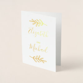 Real Gold Foil Förlovningsfest Inbjudan Photo Folierat Kort