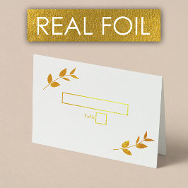 Real Gold Foil Löv Monogram Bröllop Place Card Folierat Kort