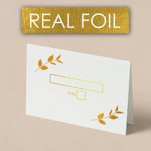 Real Gold Foil Löv Monogram Bröllop Place Card Folierat Kort