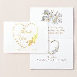REAL Gold Foil & Pearls TACK Bröllop Card Folierat Kort