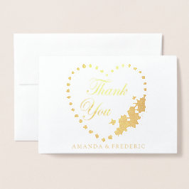 REAL Gold Foil & Pearls TACK Bröllop Card Folierat Kort