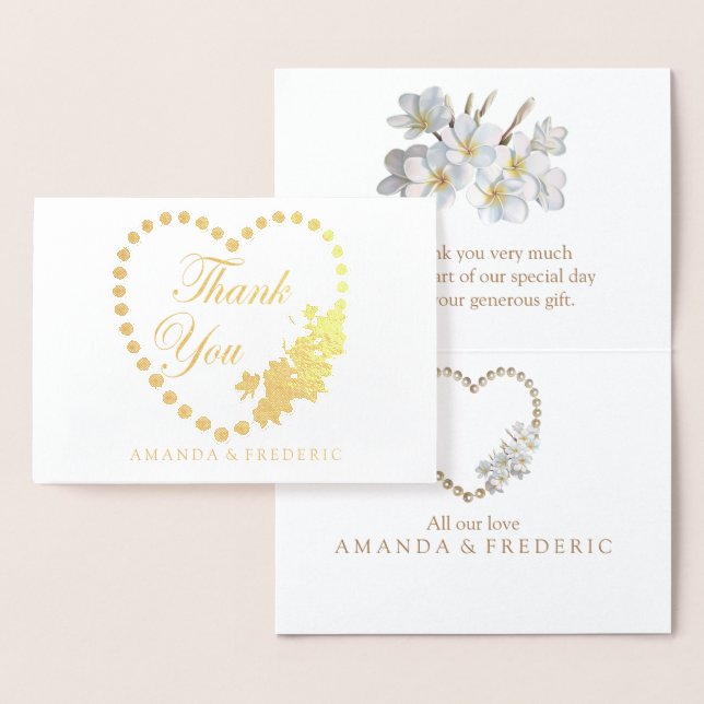 REAL Gold Foil & Pearls TACK Bröllop Card Folierat Kort (Display)