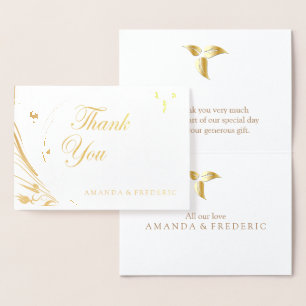REAL Gold Foil TACK Bröllop Card Folierat Kort