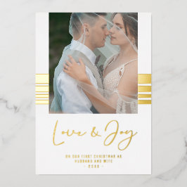 Real Gold Stripes Photo Newlyweds First Christmas