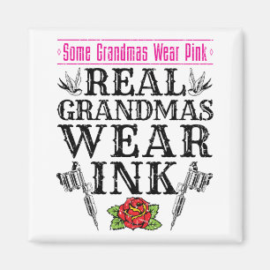 Real Grandmas Bära Bläck Tatto Tattooed Grandmor Magnet