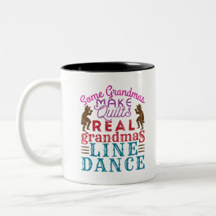 Real Grandmas Line Dance Cute Line Dancing Två-Tonad Mugg