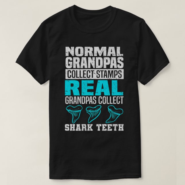 Real Grandpas Collect Shark Teeth Shark Teeth Coll T Shirt (Design framsida)