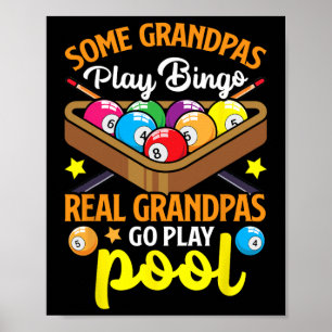 Real Grandpas Funny Bassäng Player Billiards Billi Poster
