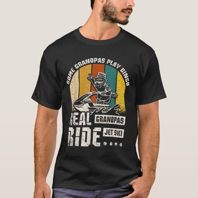 Real Grandpas Ride Jet Ski T Shirt (Framsida)