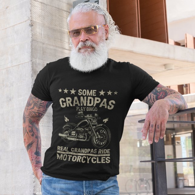 Real Grandpas Ride Motorcycle Biker Grandpa T Shirt (Skapare uppladdad)