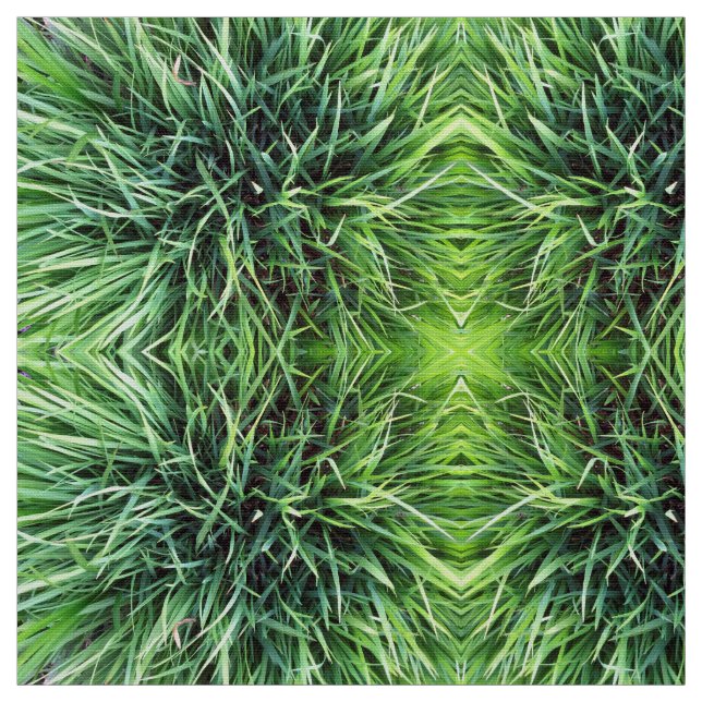 Real Grass Mönster i Shades of Vivid Grönt Tyg (Provkarta)