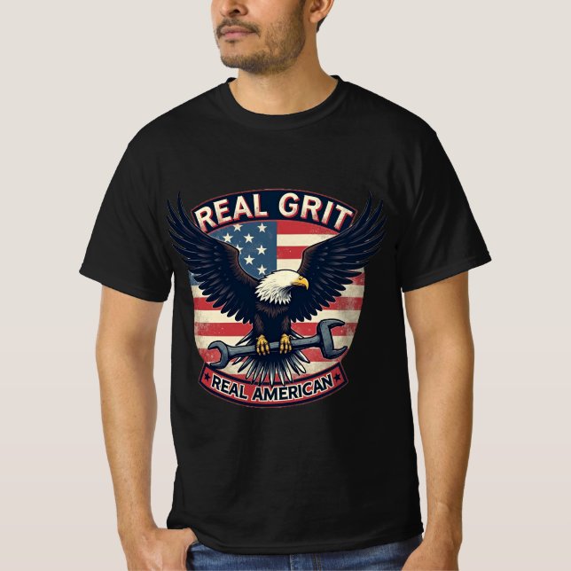 Real Grit, Real American T Shirt (Framsida)