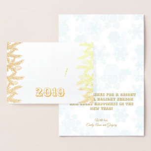 Real Guld God jul & Gott nytt år Folierat Kort