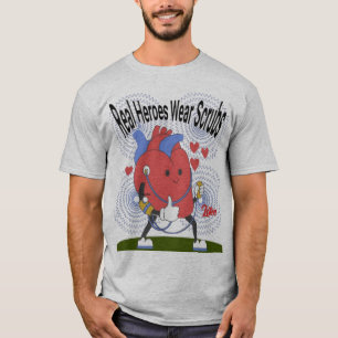 Real Heroes Bära Scrubs T-Shirt Nurse & Healthcare