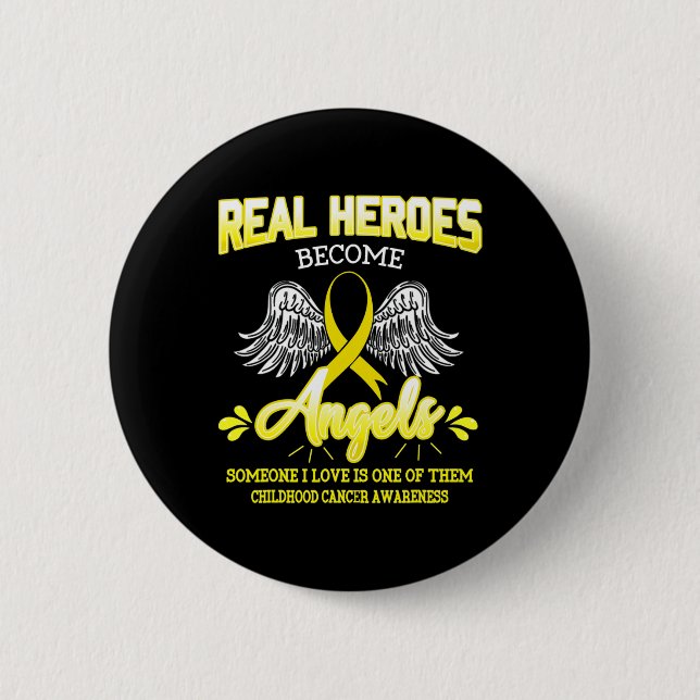 Real Heroes blir Änglar Childness Cancer Awarene Knapp (Framsida)
