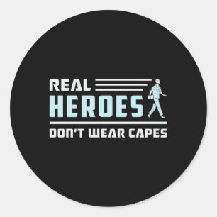 Real Heroes Sjukvårdare Ambulance EMS Funny Runt Klistermärke