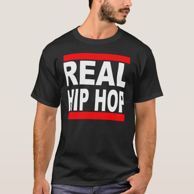 Real Hip hop Black Te T Shirt (Framsida)