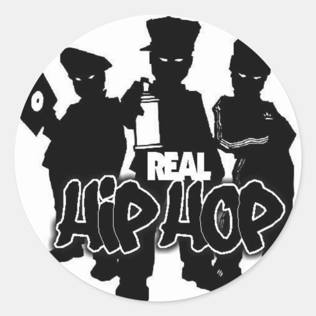 Real Hip hop Stickers Runt Klistermärke (Framsida)