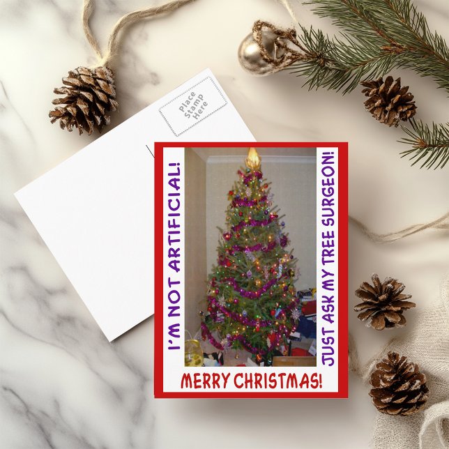 Real Julgran Helg Vykort (A Real Christmas Tree Holiday Postcard)