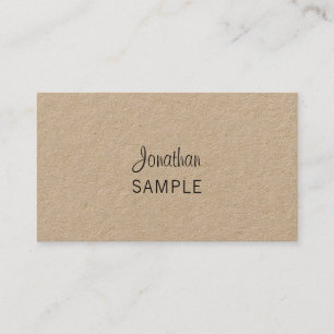 Real Kraft Papper Elegant Script Modern Unik Bra Visitkort