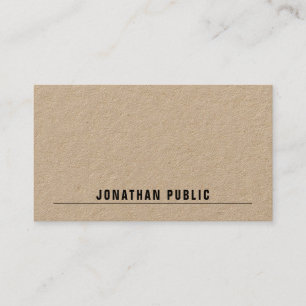 Real Kraft Papper Modern Elegant - enkel mall Visitkort