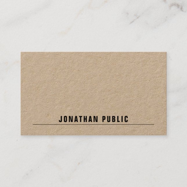 Real Kraft Papper Modern Elegant - enkel mall Visitkort (Framsida)