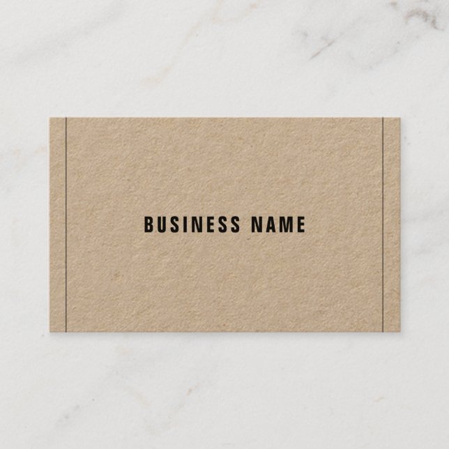 Real Kraft Papper Modern Sophisticated Company Visitkort (Framsida)
