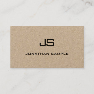 Real Kraft Papper Modern Template Elegant Monogram Visitkort