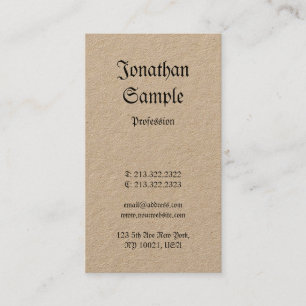 Real Kraft Papper Nostalgic Classic Vintage Plain Visitkort