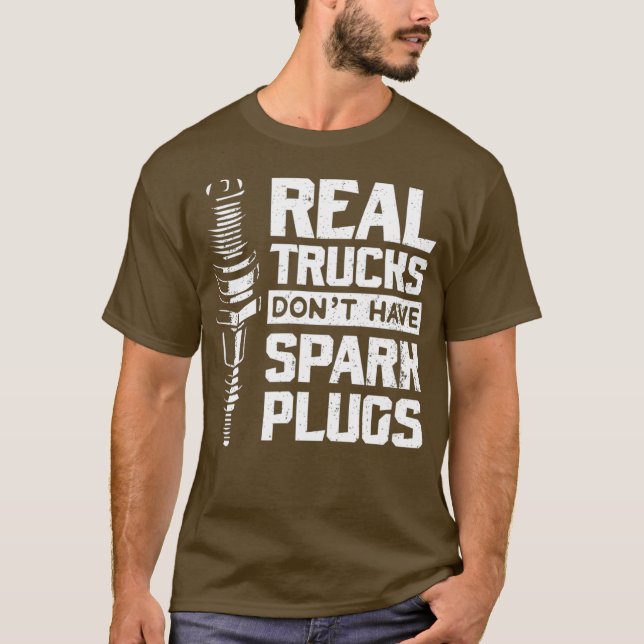 Real Lastbilar har inte gnik-plug-Diesel T Shirt (Framsida)