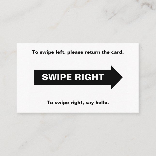 Real Life Swipe Höger Card Visitkort (Framsida)