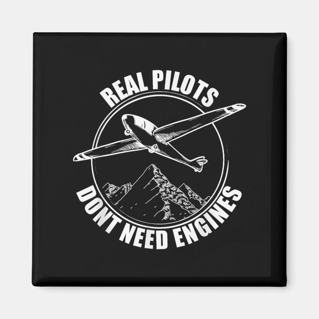 Real Lots Dont Need Engines - Glider Lot Gift  Magnet (Framsidan)