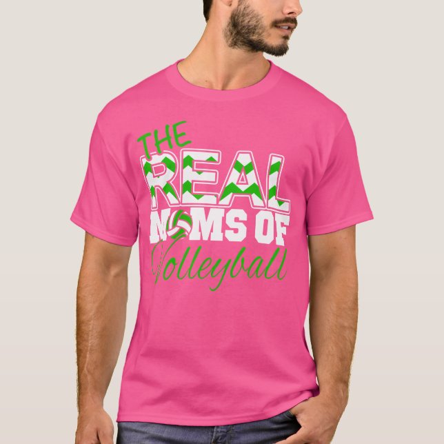 Real Mammor av Volleyball Grönt Volleyball Mamma T Shirt (Framsida)
