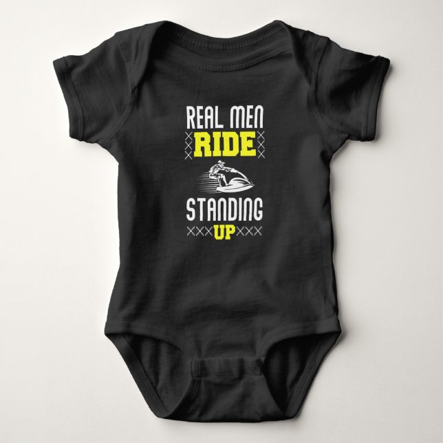 Real Man Ride Standing Up - Jet Ski T Shirt (Framsida)