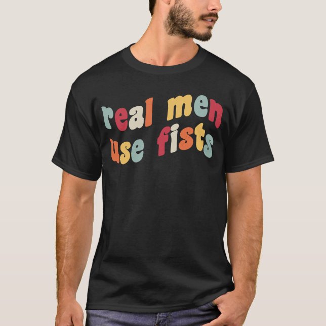 Real Manar Använda Fists Anti-Gun Violence Awarene T Shirt (Framsida)
