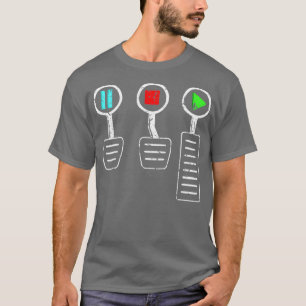 Real manar använda, tre pedaler, tre lustigt bilc t shirt