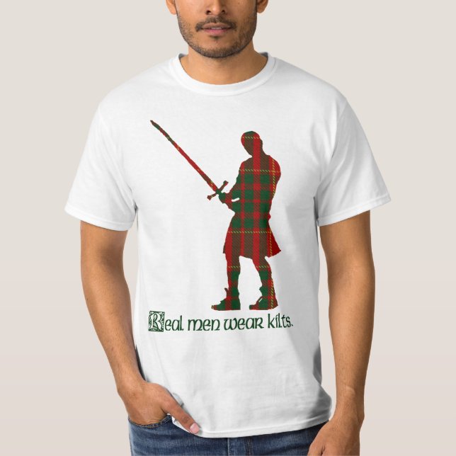 Real Manar Bära Kilts Cameron Scottish Tartan Tee Shirt (Framsida)