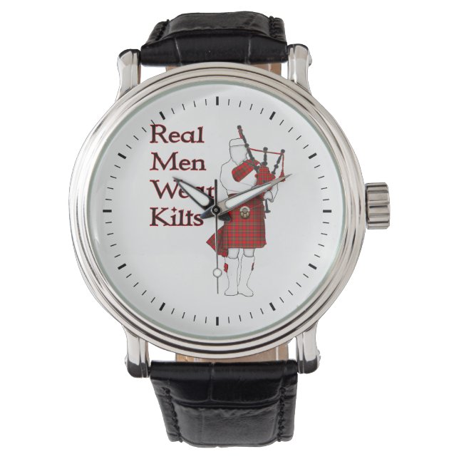 Real Manar Bära Kilts Funny Scottish Armbandsur (Framsida)