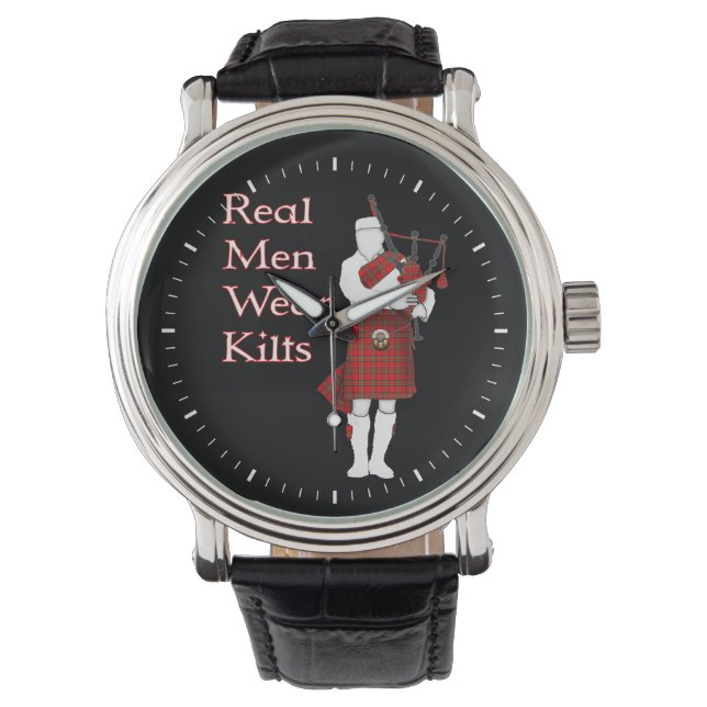 Real Manar Bära Kilts Funny Scottish Armbandsur (Framsida)